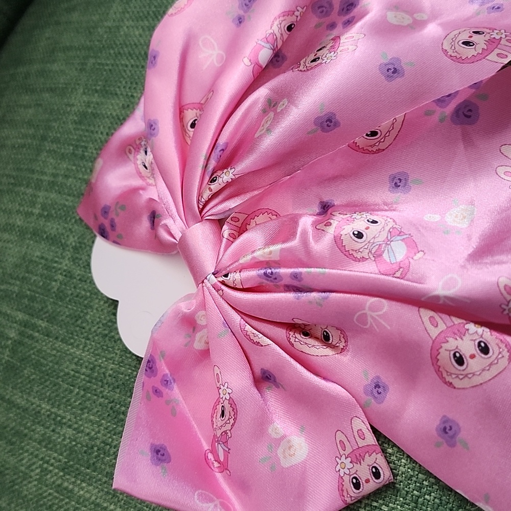 Labubu Inspired Hair Bow (Dark Pink)